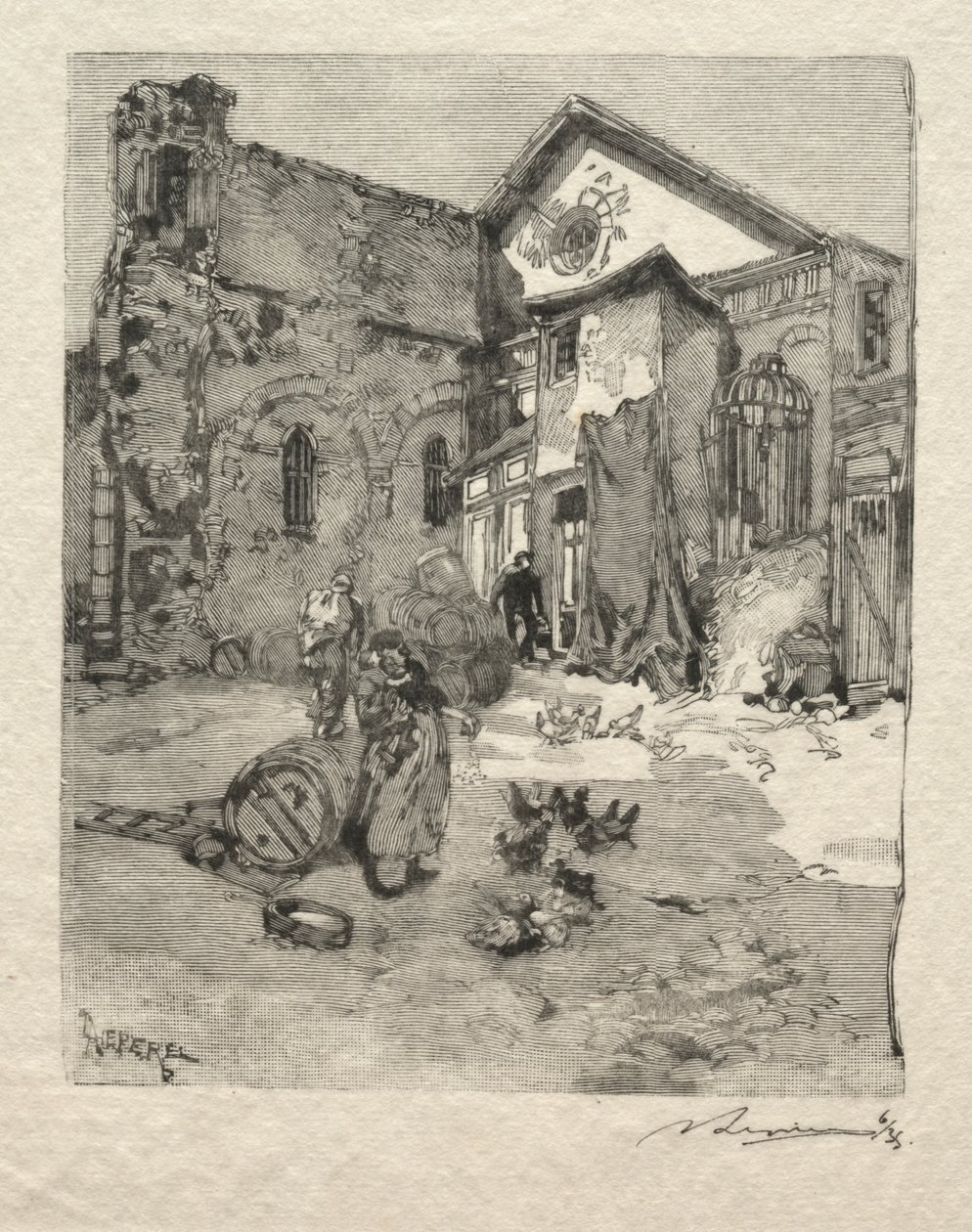 St. Julien le Pauvre : Le Portail - Auguste Louis Lepère