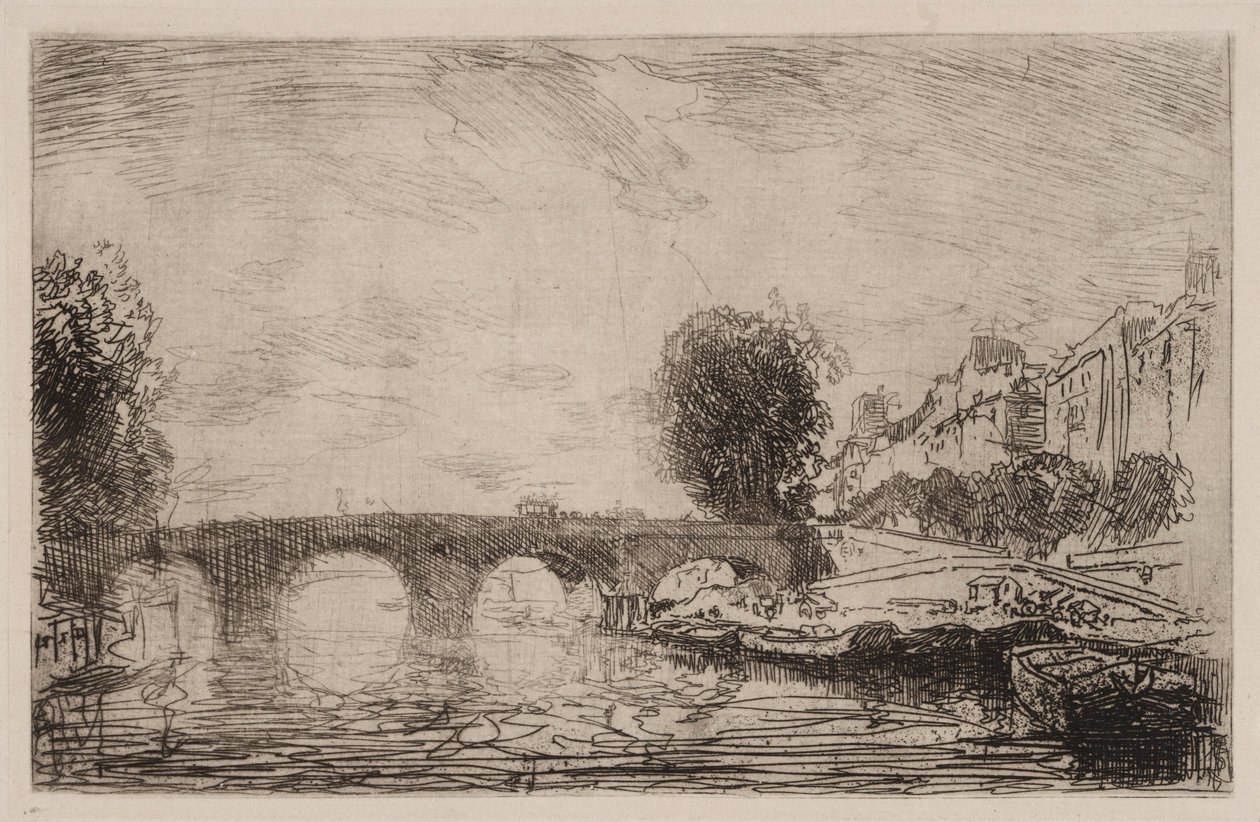 Coucher de soleil au Pont Marie, 1890 - Auguste Louis Lepère