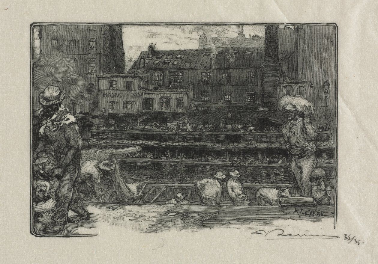 Déchargeurs de plâtre (Canal Saint-Martin) - Auguste Louis Lepère