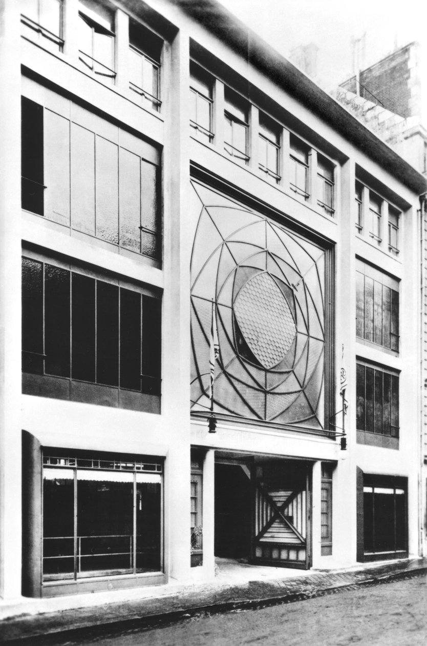 Garage de la rue de Ponthieu, conçu par Auguste Perret (1874-1954) 1906 (photo n/b) - Auguste Perret