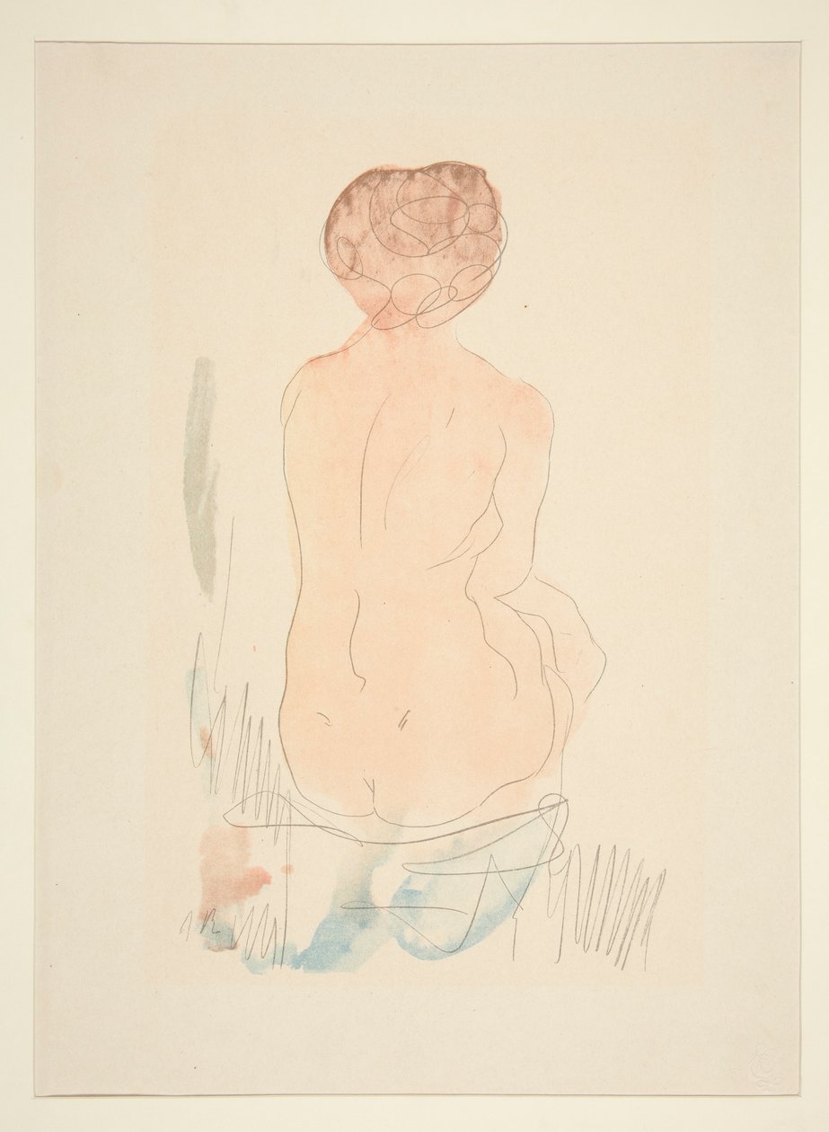 Nu assis, vu de dos - Auguste Rodin