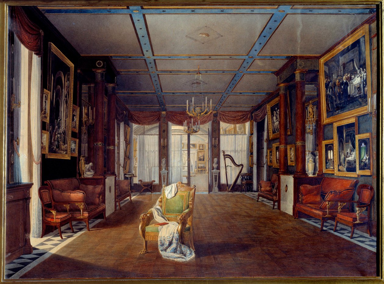 Le salon de musique au château de la Malmaison en 1812 - Auguste Simon Garneray