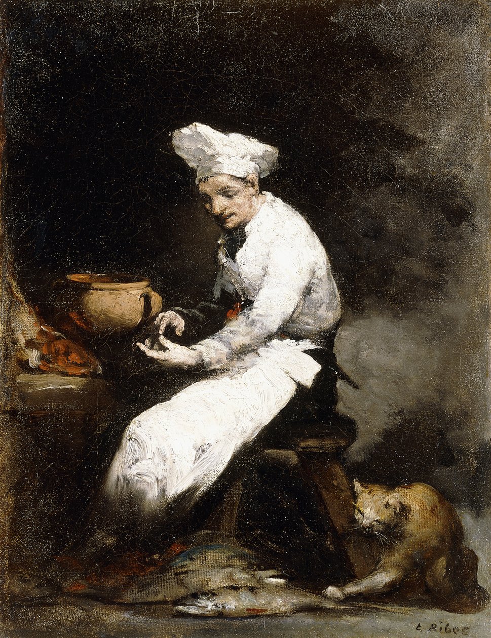 Le Cuisinier et le Chat - Auguste Theodule Ribot