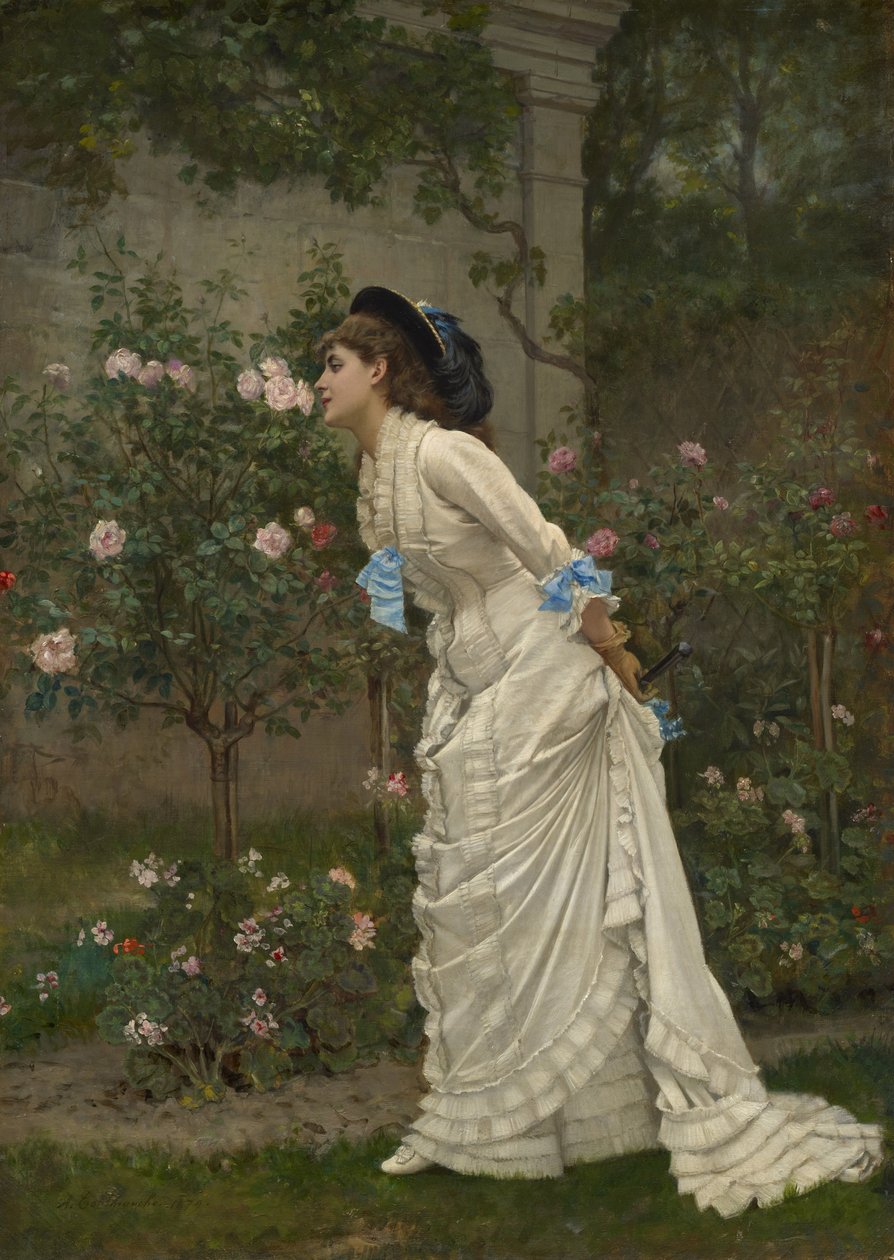 Femme et roses, 1879 - Auguste Toulmouche