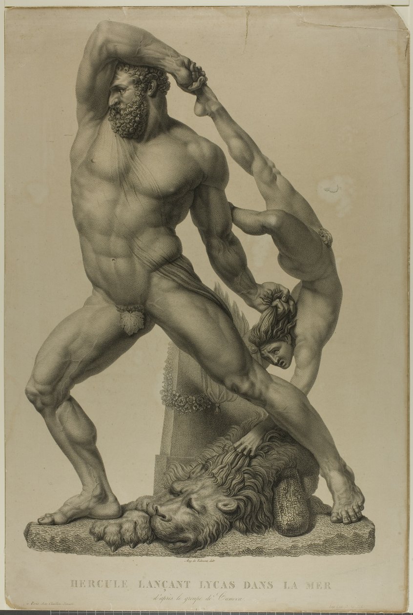Hercule jetant Lichas dans la mer - Auguste de Valmont