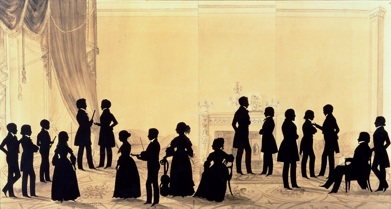 Silhouette de la famille et des invités du Dr Cheesman, 1840 - Augustin Amant Constant Fidele Edouart