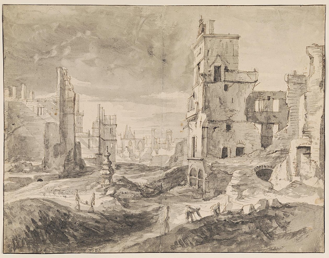 Bruxelles après le bombardement de 1695 - Augustin Coppens