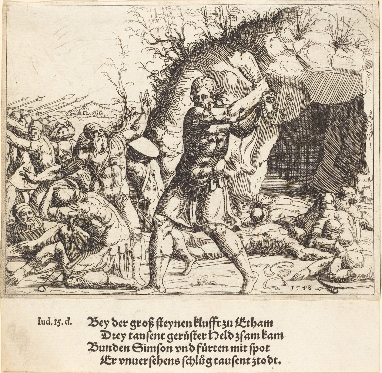 Samson Massacre les Philistins - Augustin Hirschvogel