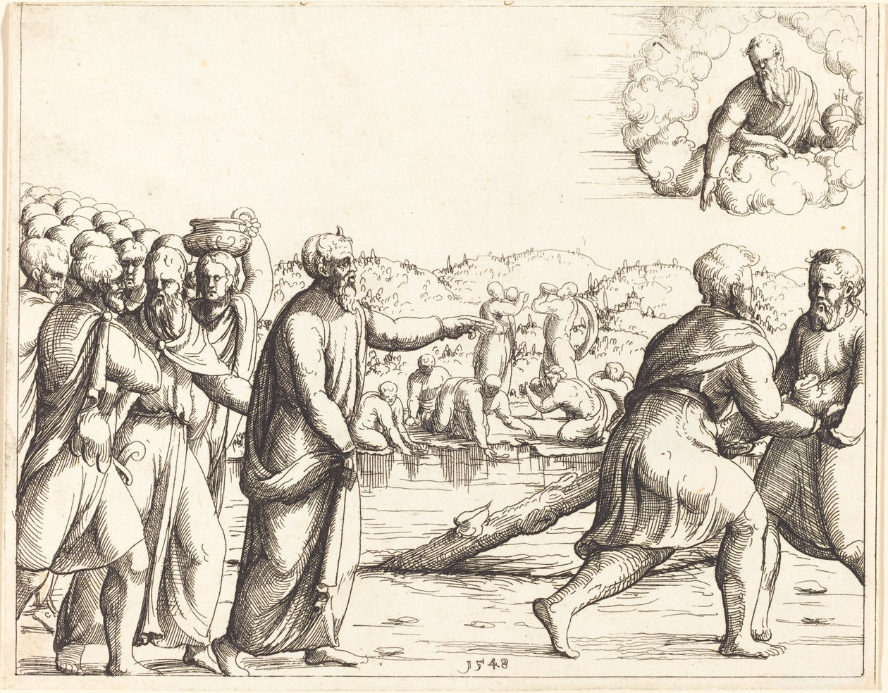 Le Seigneur adoucit les eaux de Mara - Augustin Hirschvogel