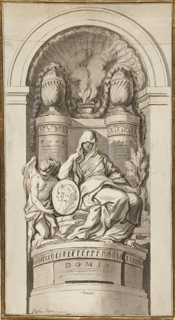 Étude pour un monument funéraire, 1750 - Augustin Pajou