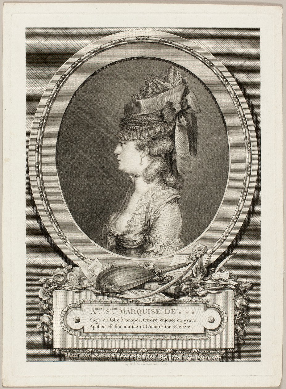 Adrienne-Sophie, Marquise of *** - Augustin de Saint-Aubin