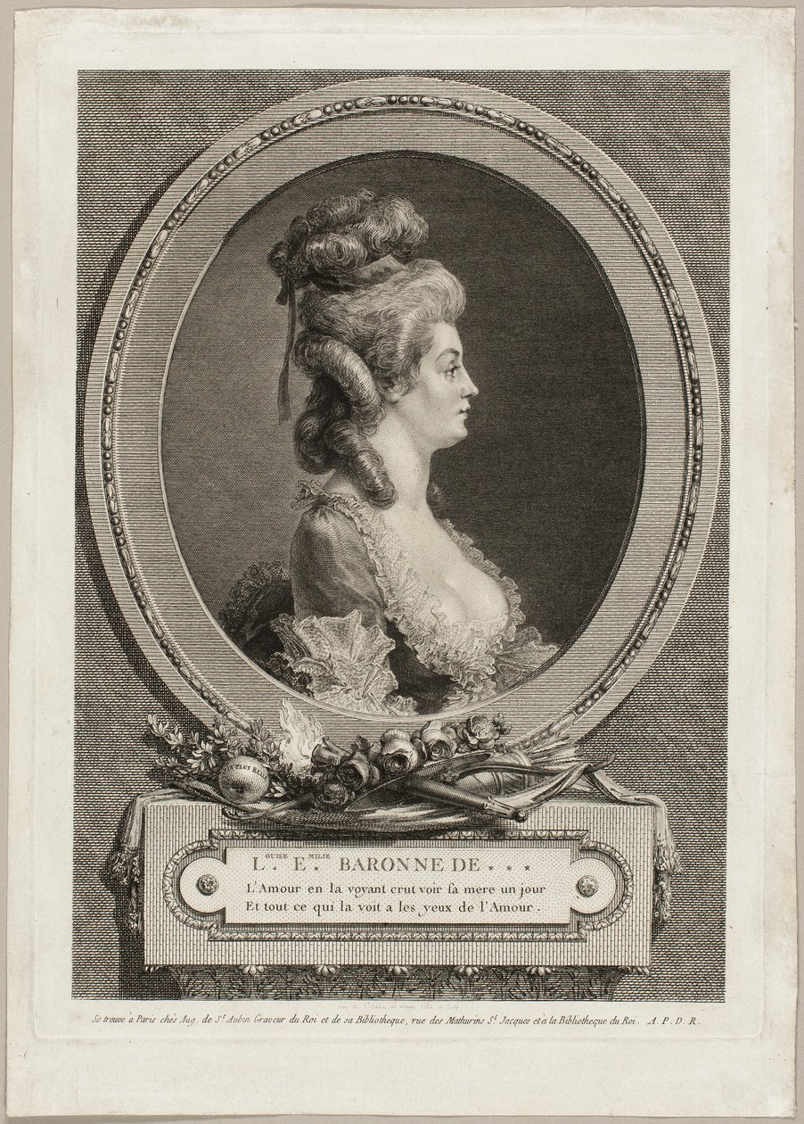 Louise Émilie, Baroness of *** - Augustin de Saint-Aubin
