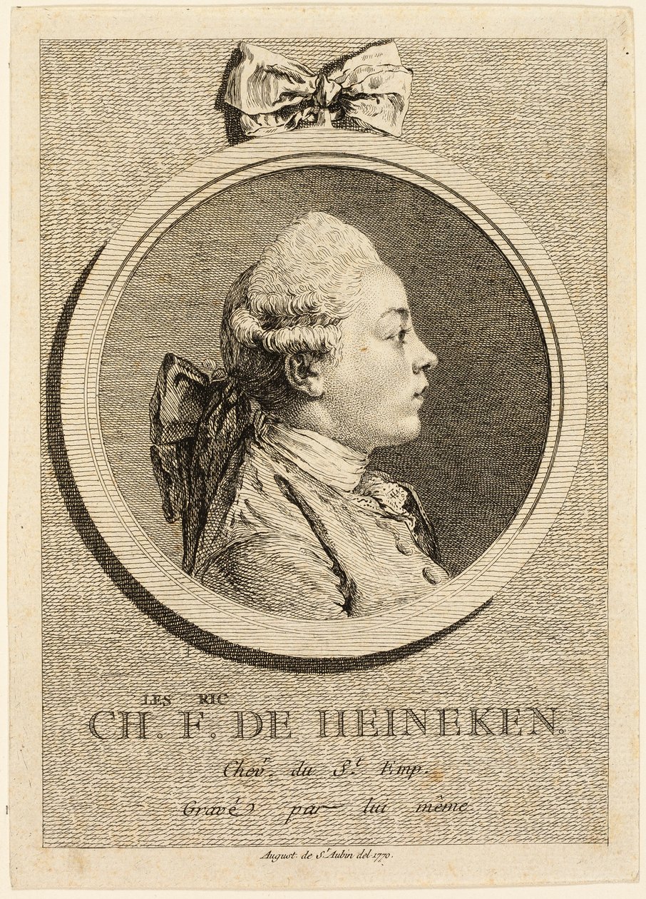 Portrait de Charles Frederick de Heincken - Augustin de Saint-Aubin