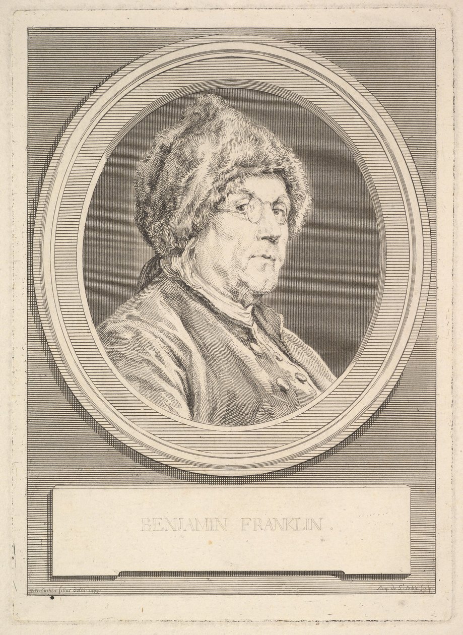 Portrait de Benjamin Franklin, 1777 - Augustin de Saint-Aubin