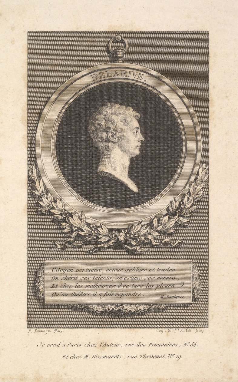 Portrait de De Larive - Augustin de Saint Aubin