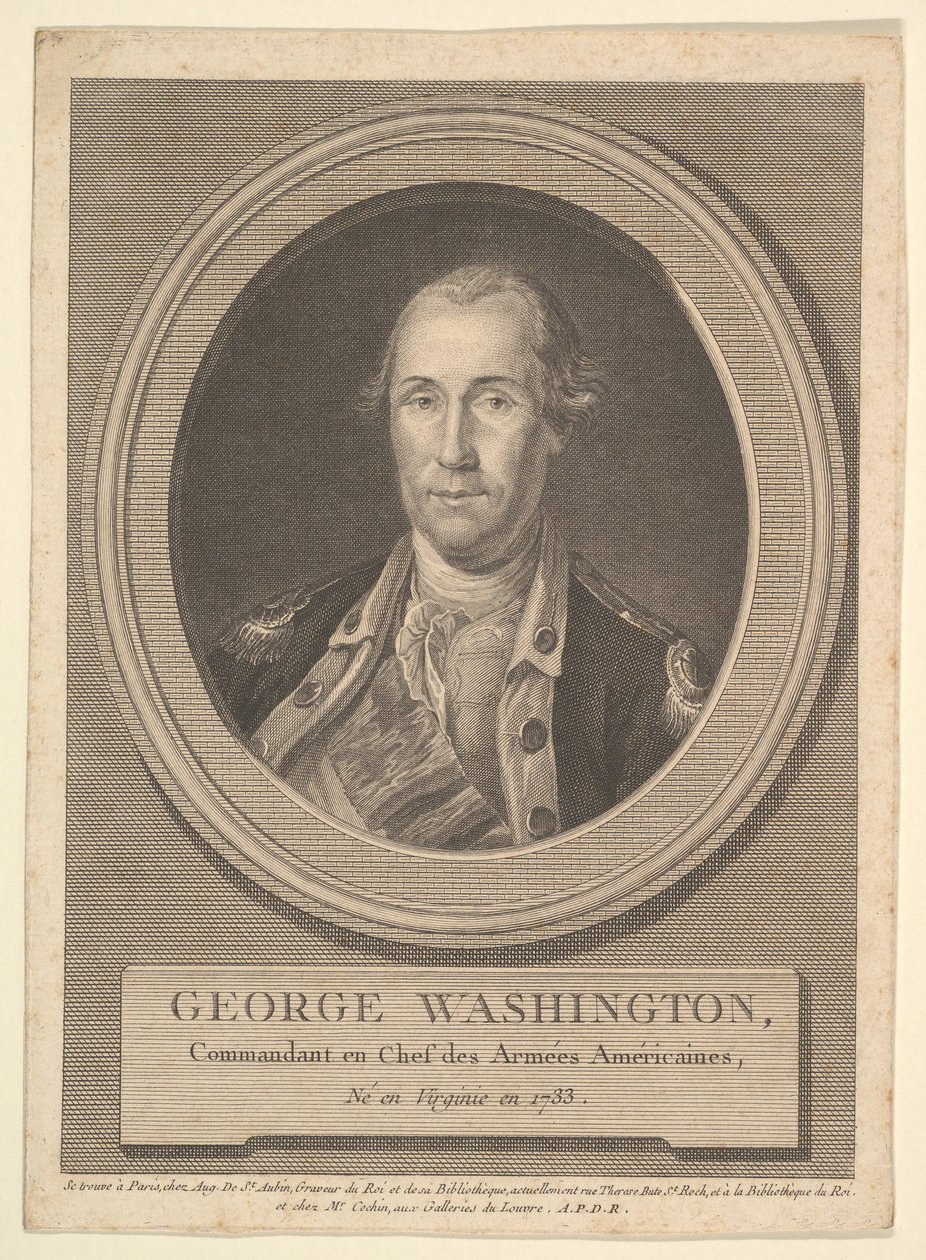Portrait de George Washington, août 1836 - Augustin de Saint Aubin