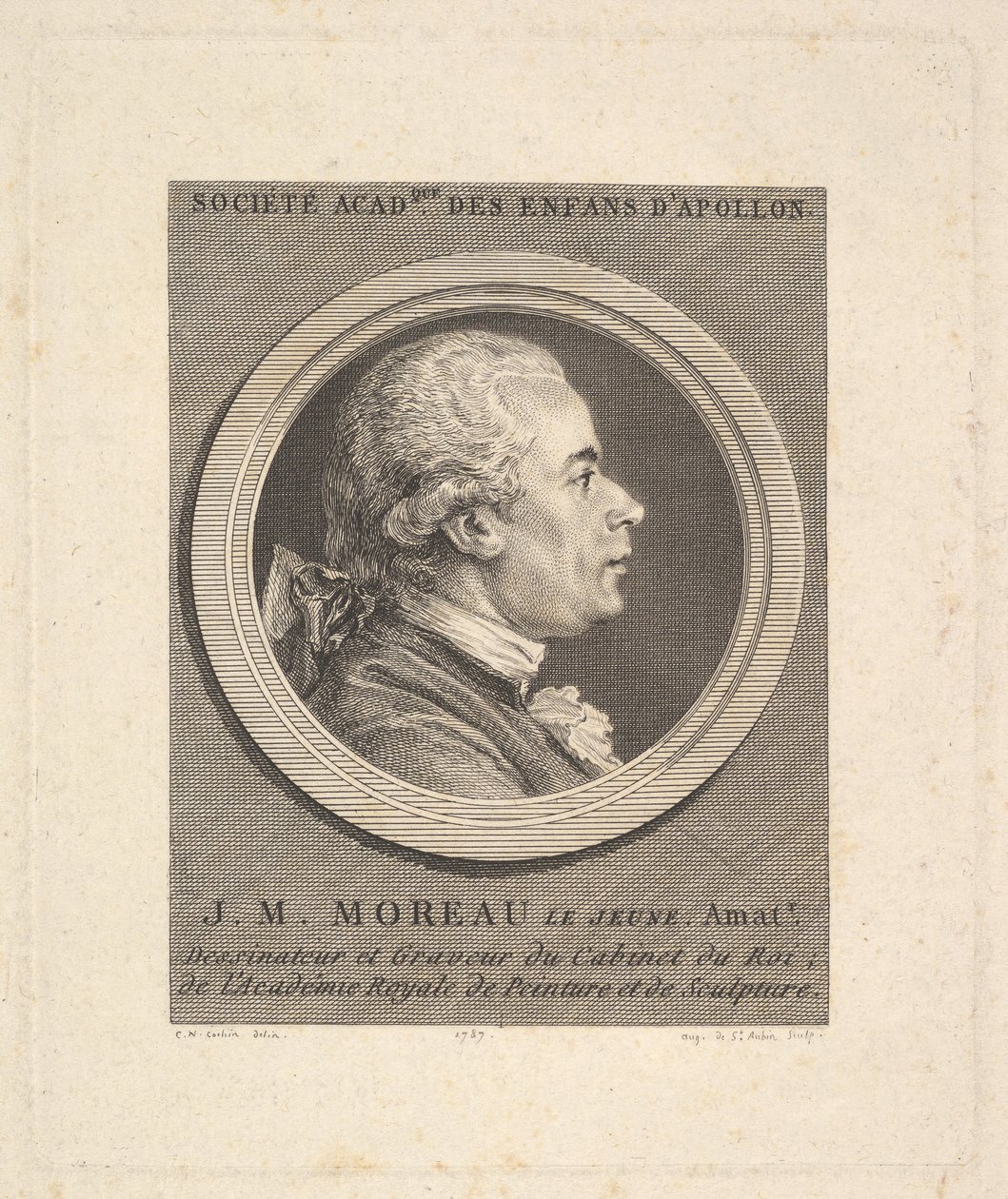 Portrait de Jean-Michel Moreau, 1787 - Augustin de Saint Aubin