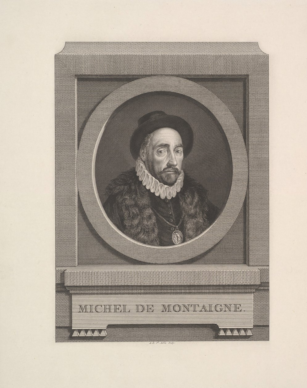 Portrait de Michel de Montaigne - Augustin de Saint-Aubin