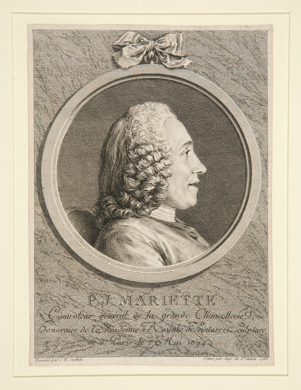 Portrait de P.J. Mariette - Augustin de Saint-Aubin
