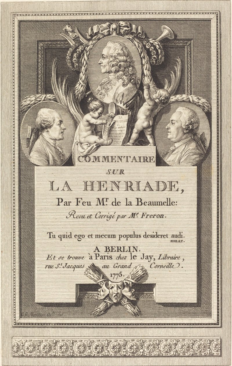 Commentaire sur la Henriade - Augustin de Saint Aubin after Clément Pierre Marillier