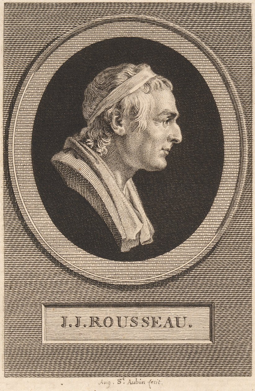 Jean-Jacques Rousseau - Augustin de Saint Aubin after Jean Antoine Houdon