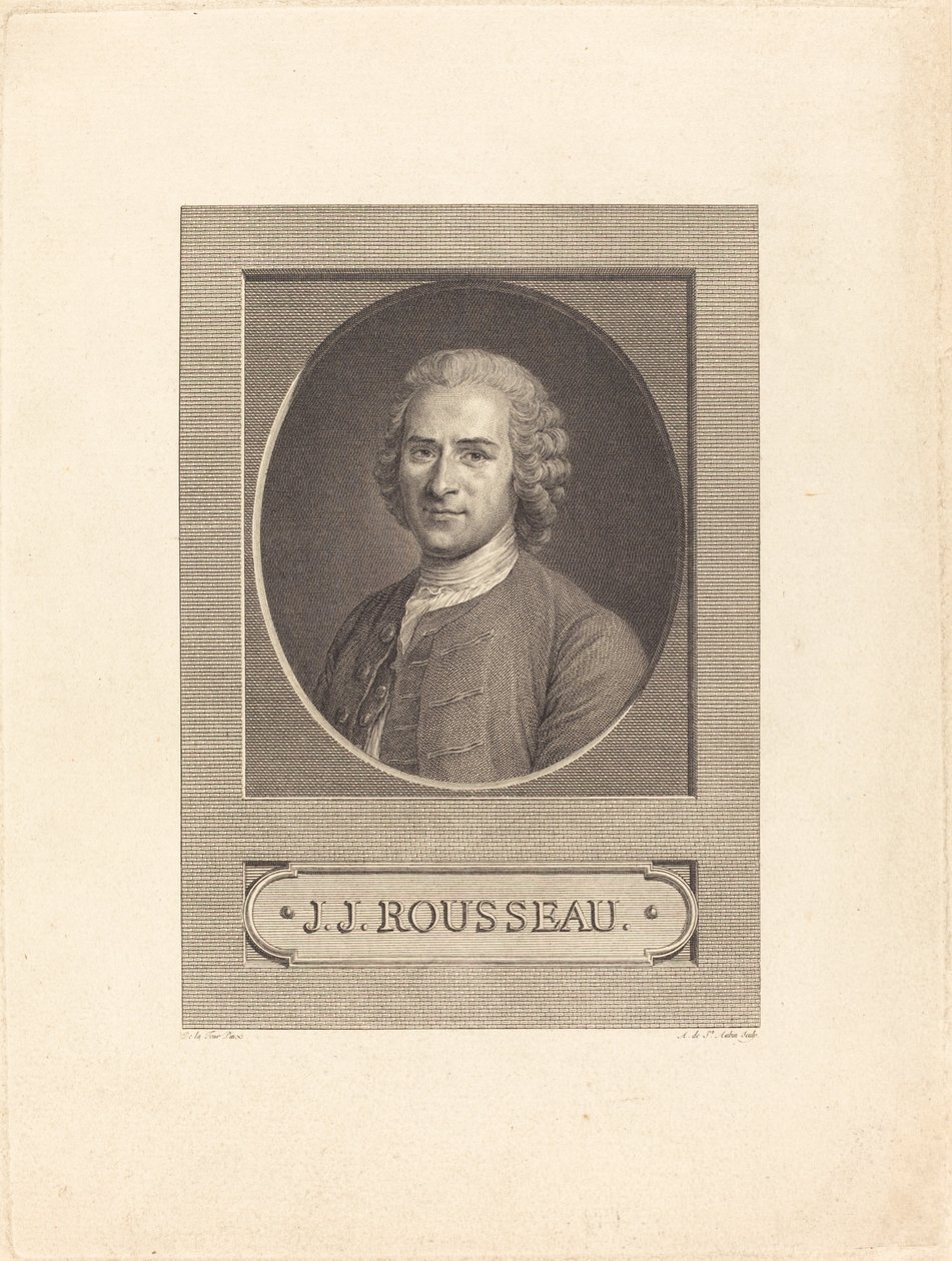 J.J. Rousseau - Augustin de Saint Aubin after Maurice Quentin