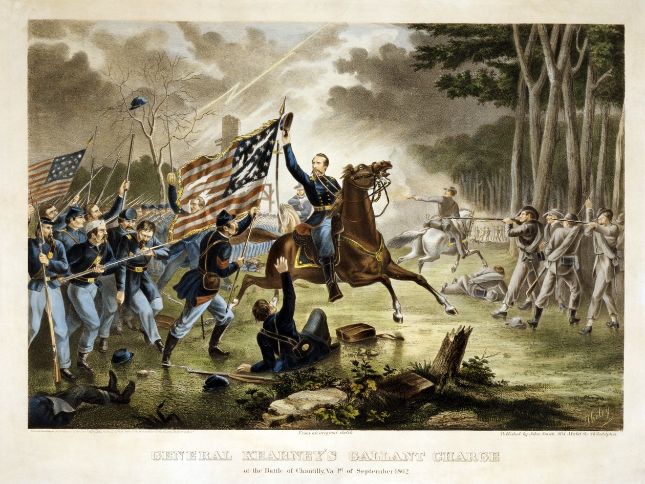 La charge vaillante du général Kearney, à la bataille de Chantilly, Va., 1er septembre 1862, pub. 1862 - Augustus Tholey