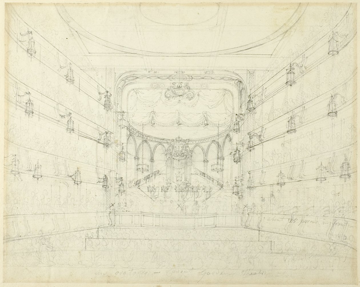 Study for An Oratorio-Covent Garden Theater, from Microcosm of London (Étude pour un oratorio - Théâtre du jardin de Covent) - Augustus Charles Pugin