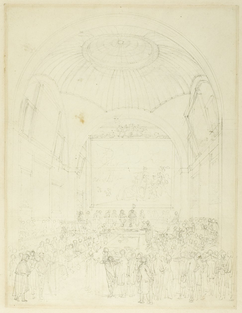 Étude pour la salle du conseil commun, Guild Hall, du Microcosme de Londres - Augustus Charles Pugin