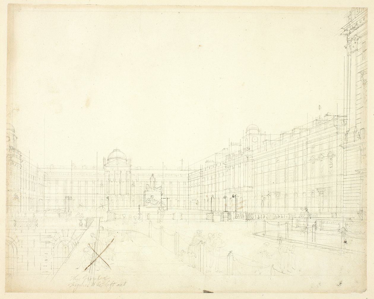 Étude pour Somerset House, Strand, du Microcosme de Londres - Augustus Charles Pugin