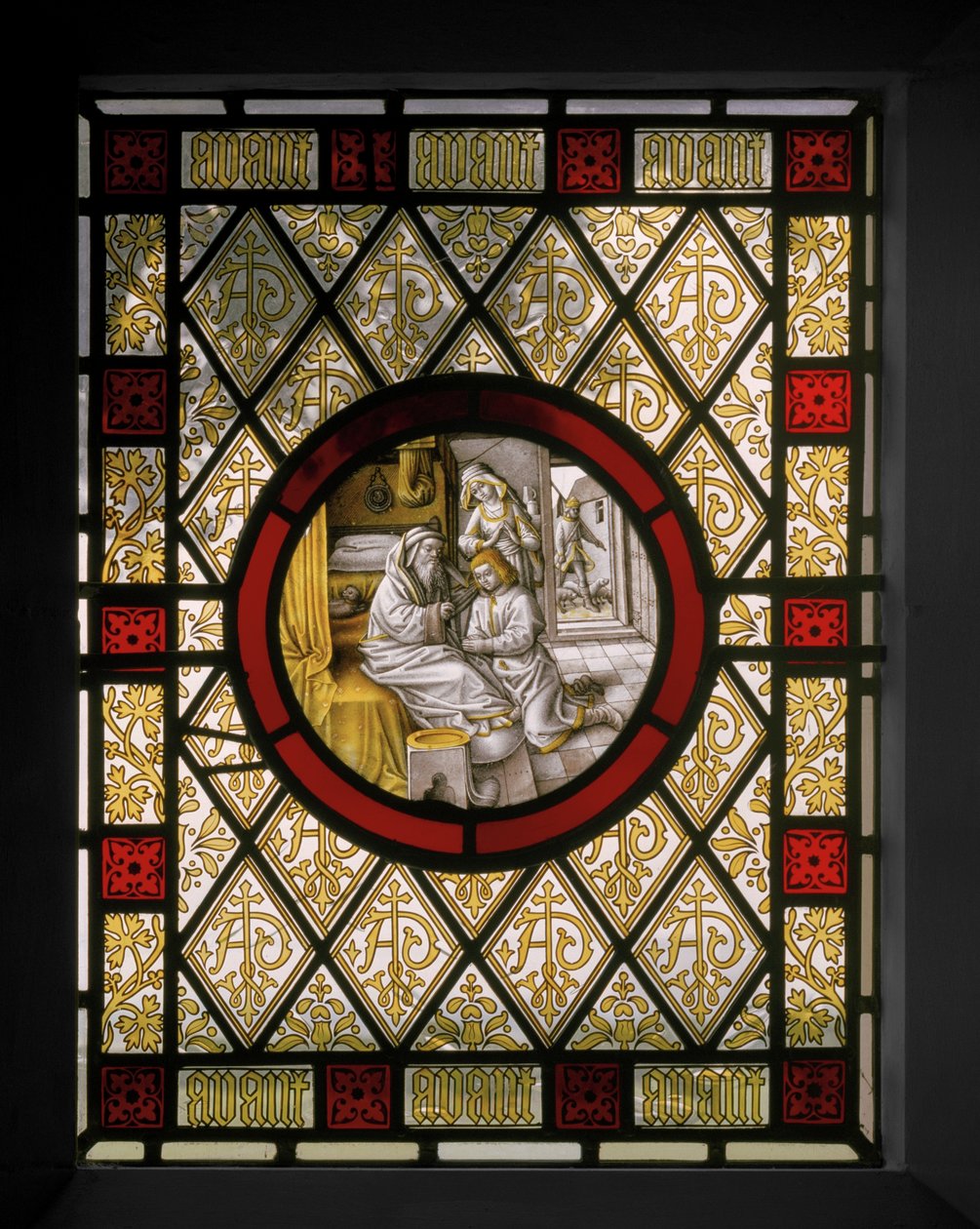 Fenêtre de la bibliothèque avec médaillon néerlandais - Augustus Welby Northmore Pugin