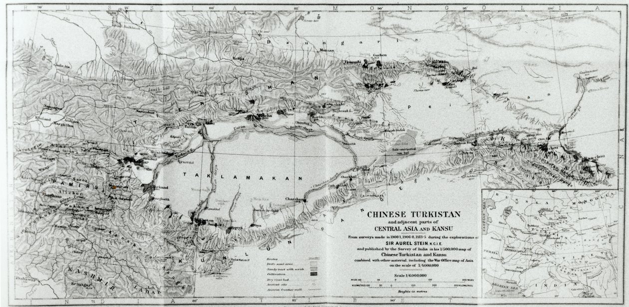 Carte du Turkestan chinois, de 