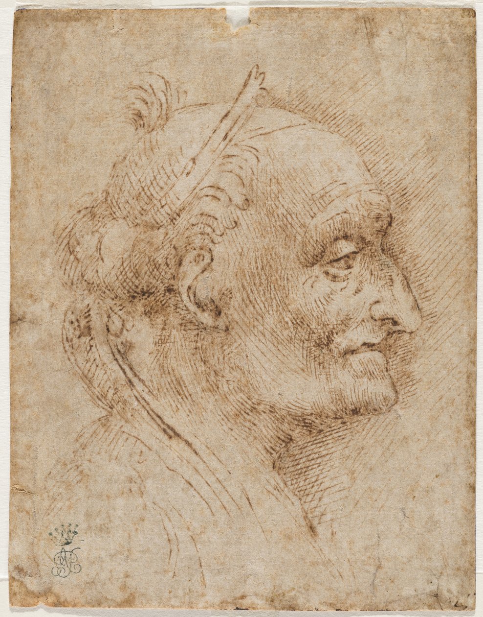 Vieille tête de voûte à droite, 16ème siècle - Aurelio Luini