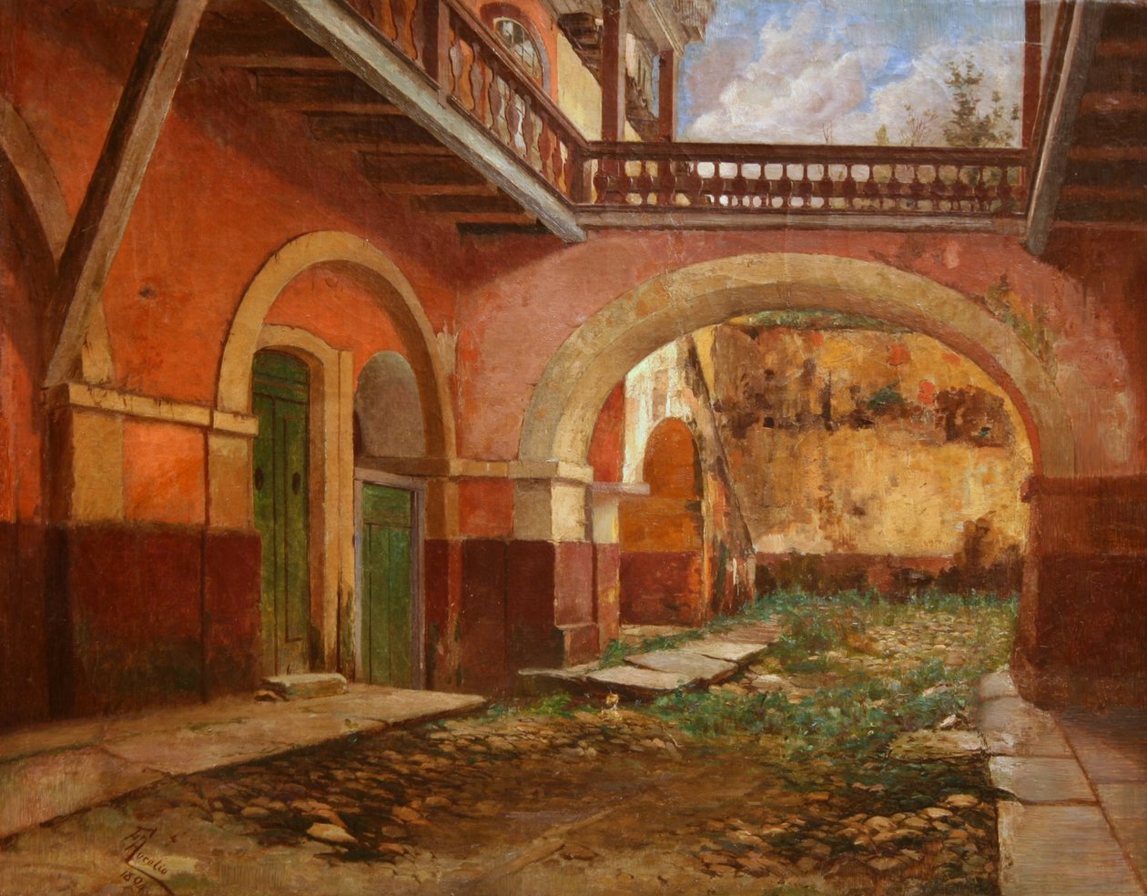 Cour de la "Casa dos Contos" à Ouro Preto - Aurelio de Figueiredo