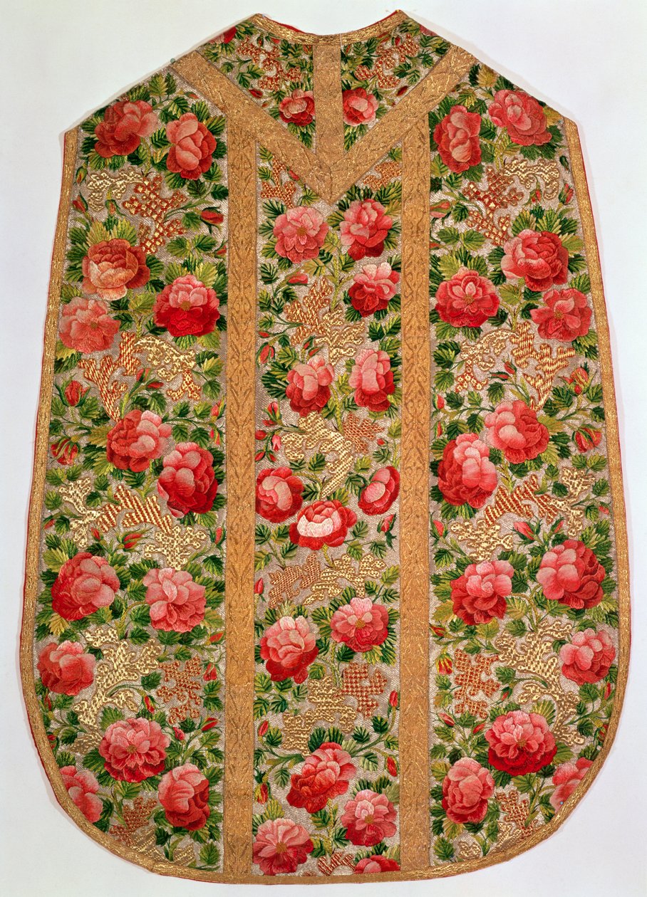 Chasuble brodée du soi-disant ensemble Rose Pontifical, Vienne, vers 1700 - Austrian School