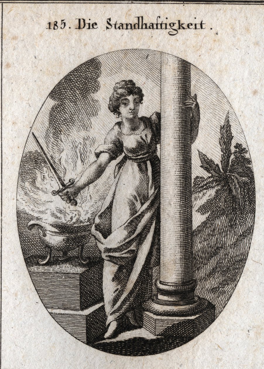 Allégorie de la constance. Elle tient une épée au-dessus d