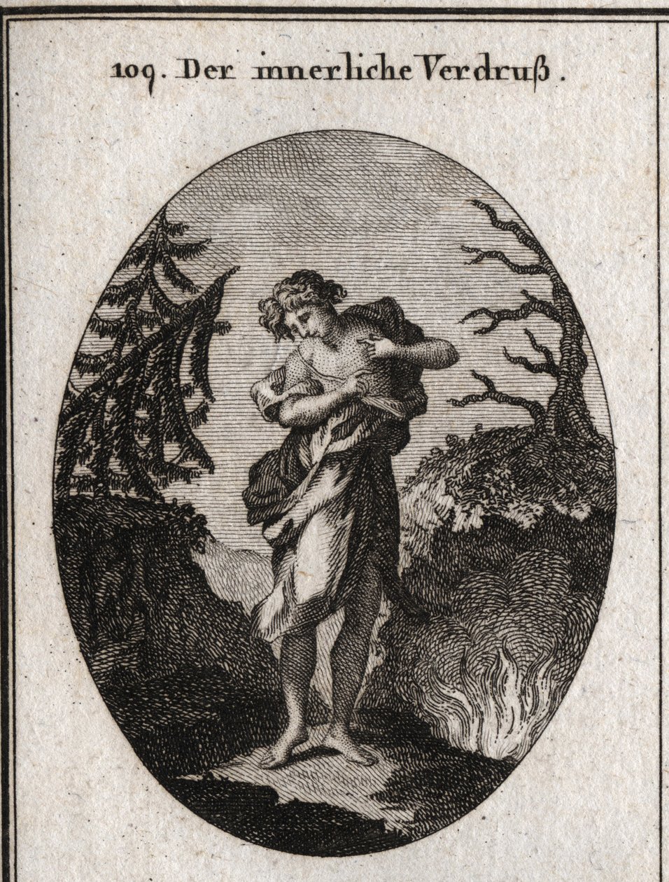 Allégorie de la tristesse intérieure représentée par la tristesse du visage et le désordre de l