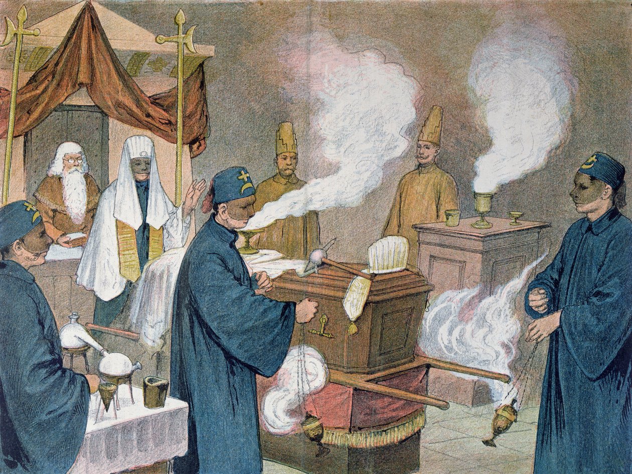Funérailles dans une loge maçonnique en Autriche, 1897 - Austrian School