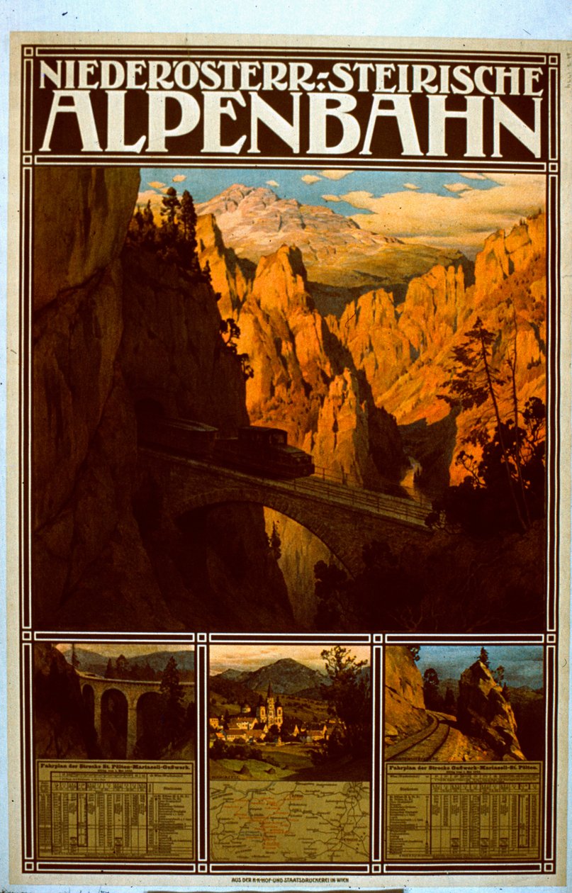 Affiche pour le Niederösterreich-Steirische Alpenbahn - Austrian School