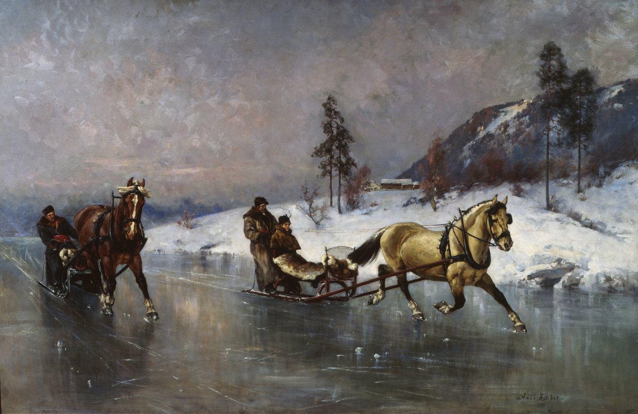 Balade en traîneau sur la glace - Axel Hjalmar Ender