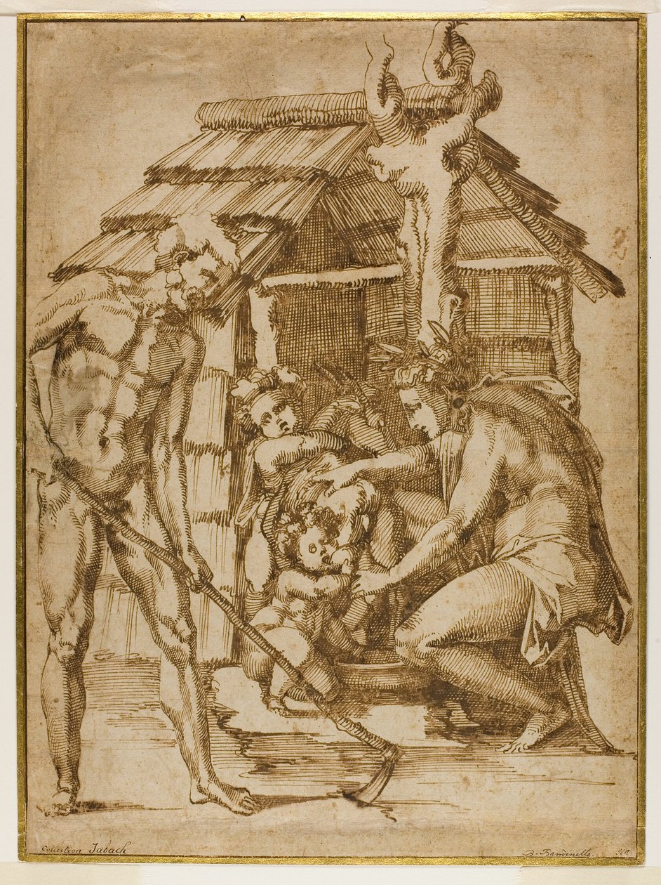 Première famille devant un refuge - Baccio Bandinelli