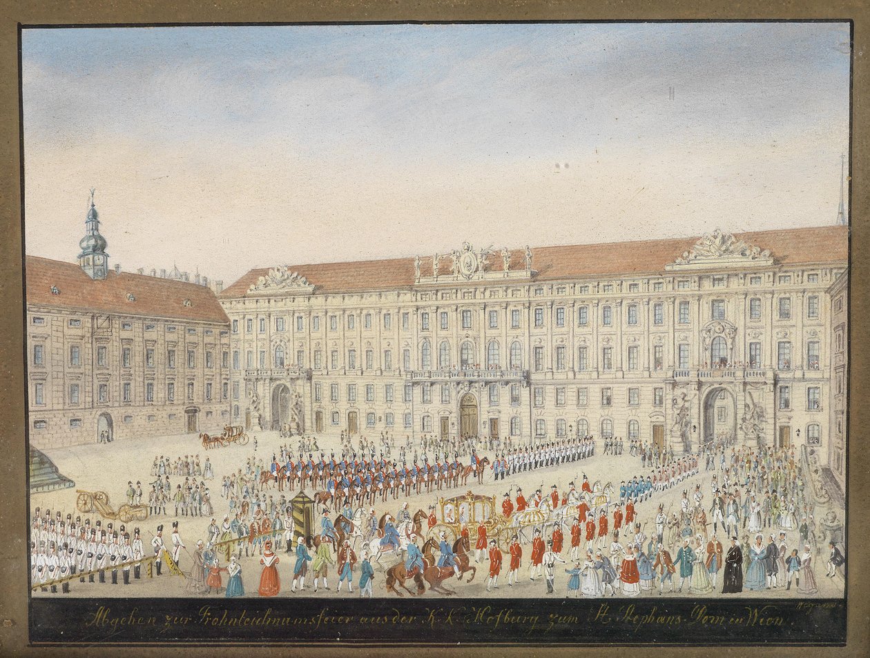 Départ pour la fête du Corpus Christi de la Hofburg impériale à la cathédrale Saint-Étienne à Vienne - Balthasar Wigand