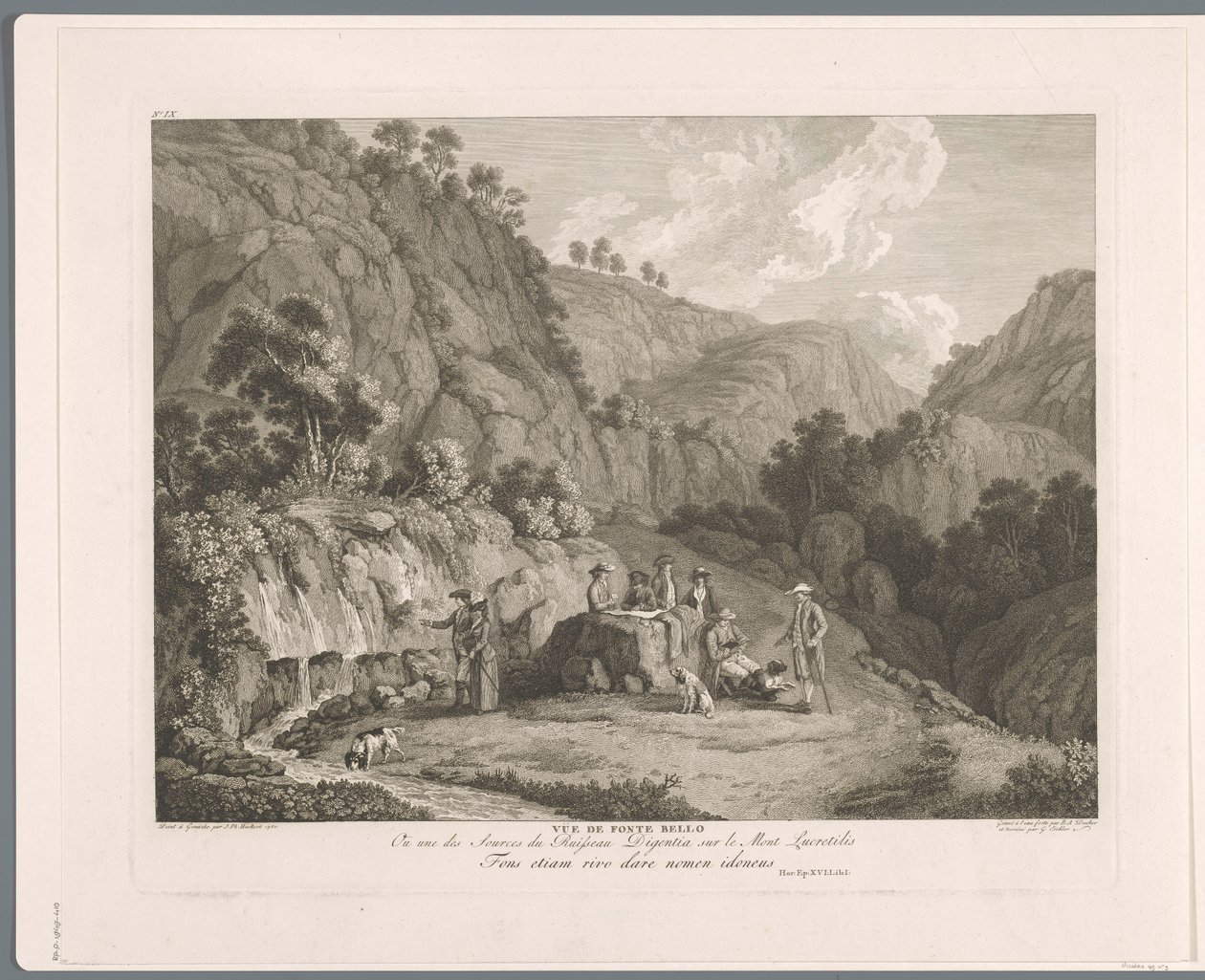 Vue de la source près de Monti Lucretili (Suite de VI vues des Environs de Rome) - Balthasar Anton Dunker