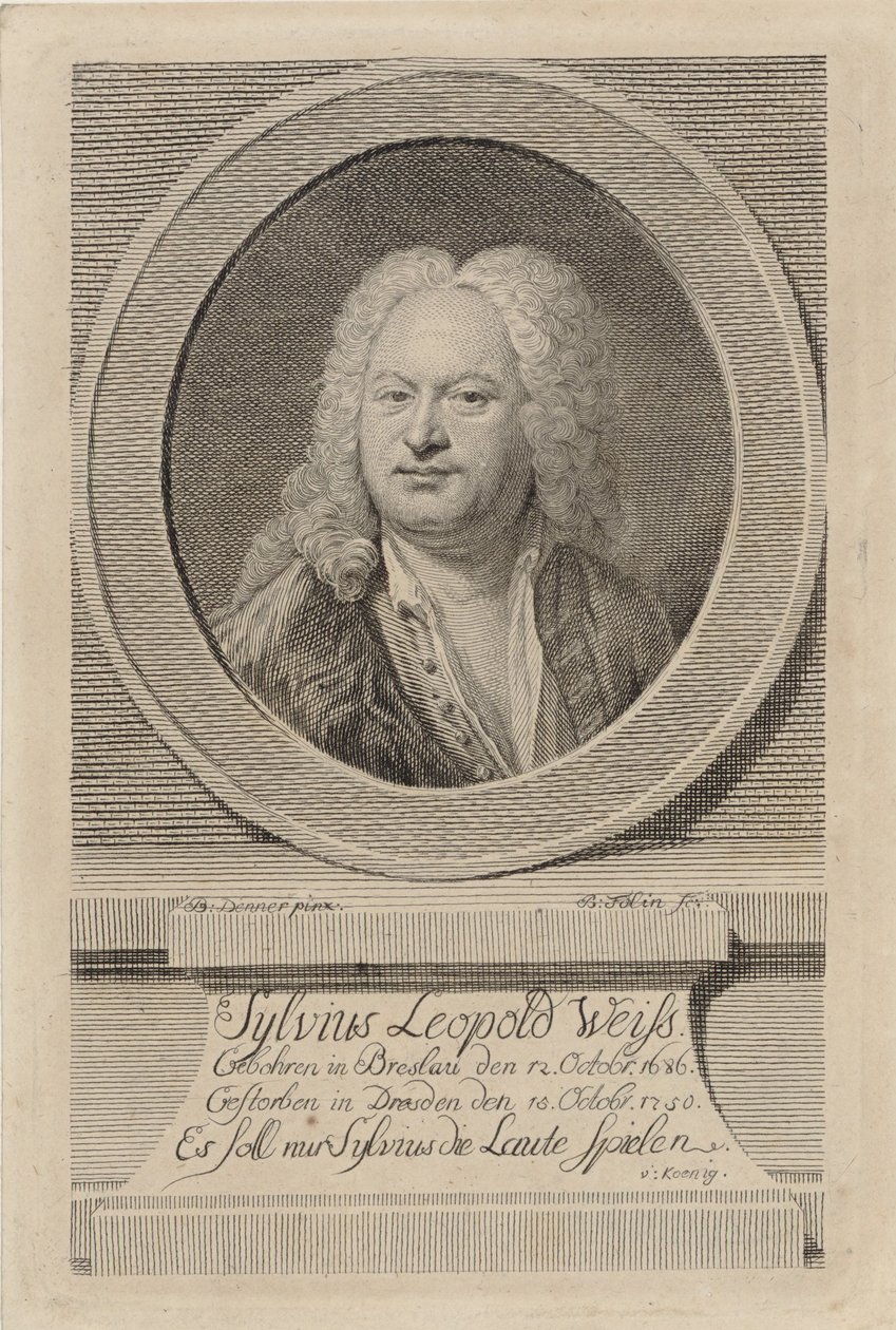 Portrait de Sylvius Leopold Weiss 1686-1750, 1750 - Balthasar Denner