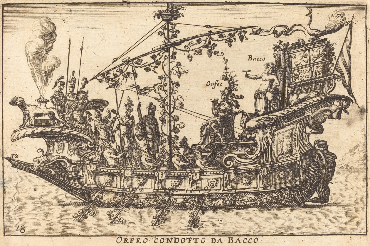 Orphée conduit par Bacchus - Balthasar Moncornet after Remigio Cantagallina