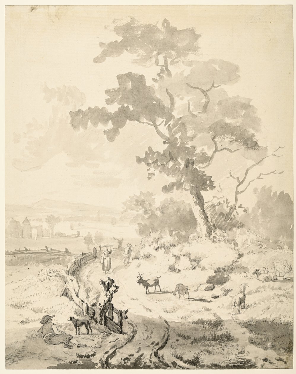 Paysage avec grand arbre - Balthasar Paul Ommeganck