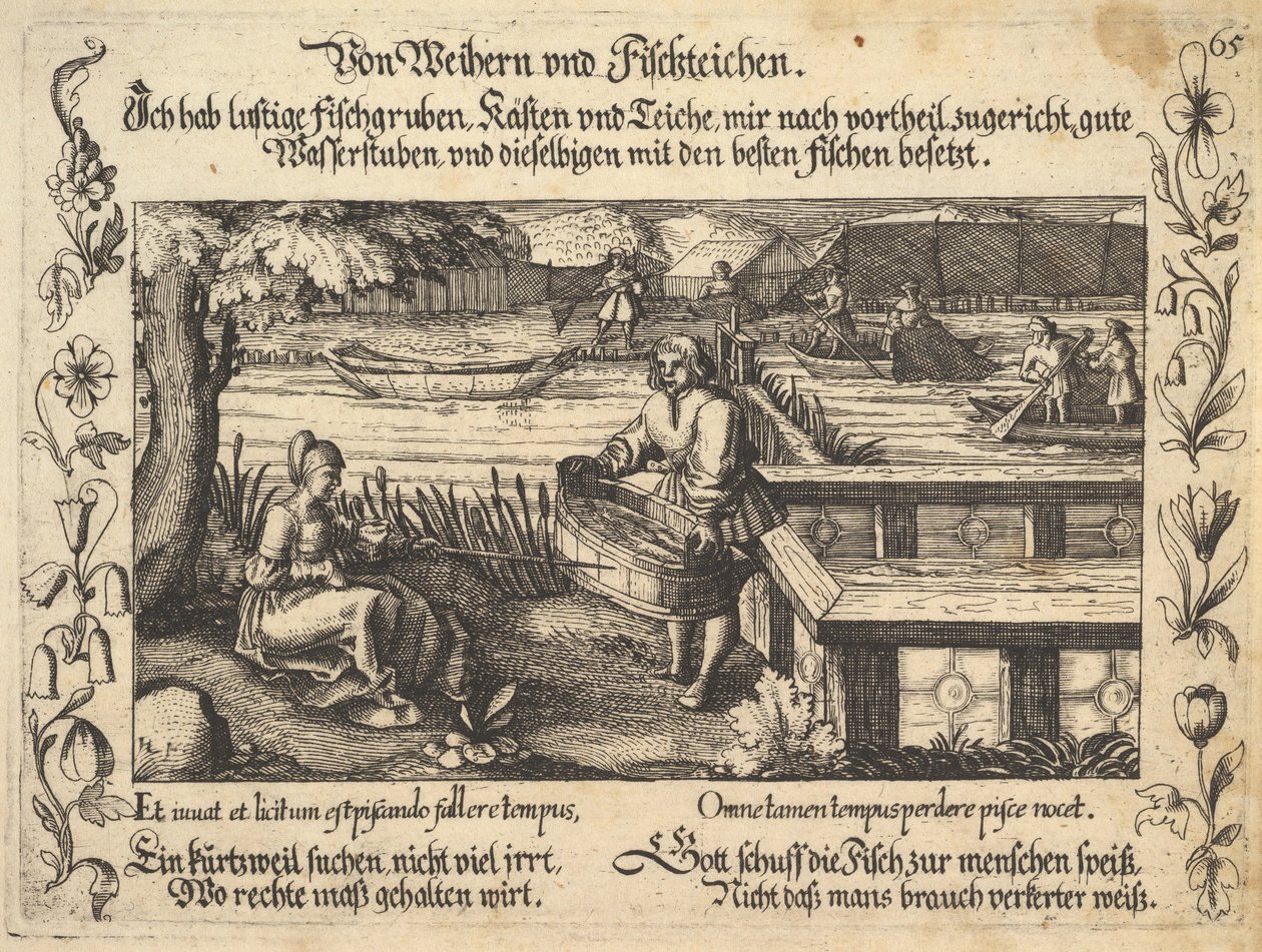 Von Weihern und Fischteichen, illustration de Pétrarque, Gluck und Ungluck Spiegel, figur..., 1652 - Balthasar Schwan