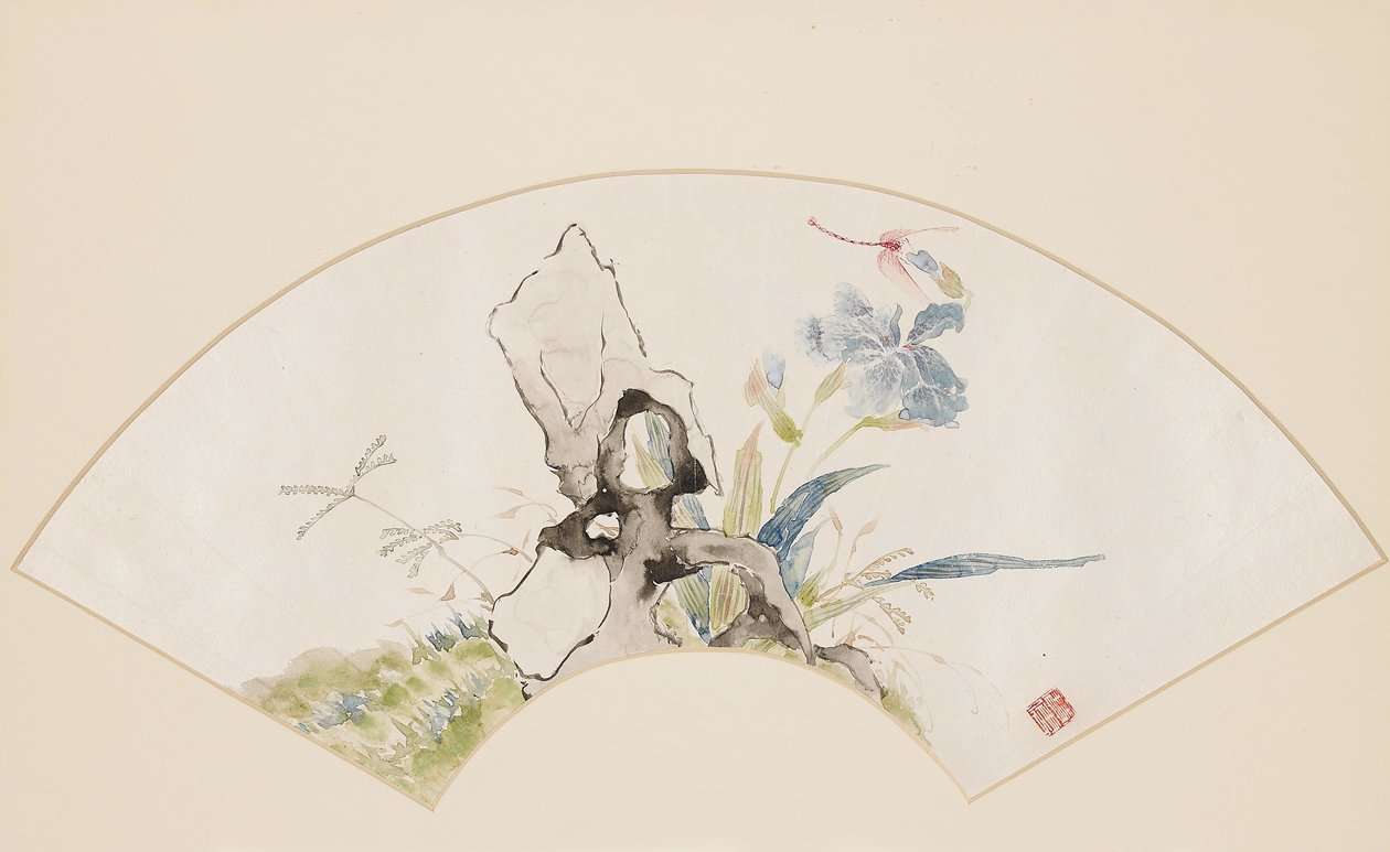 Lys, rocher et libellule, 19ème siècle - Baoru Liu
