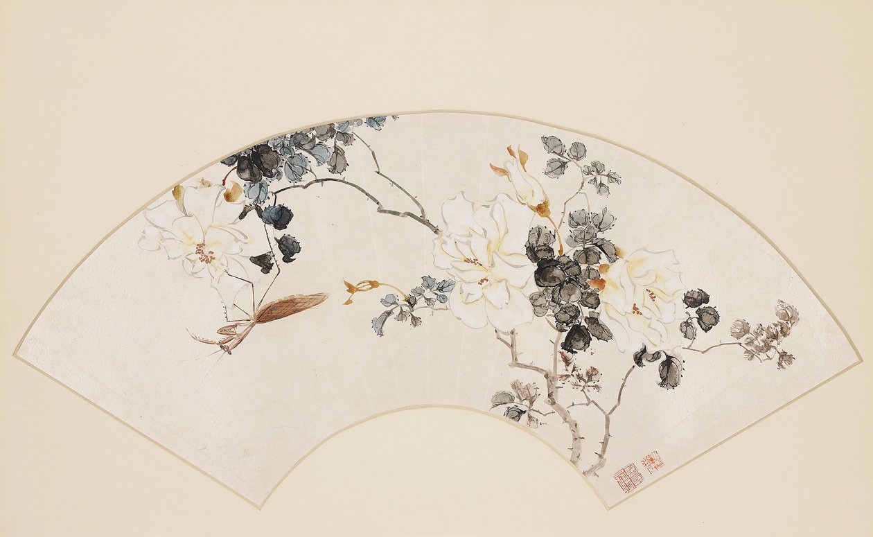 Rose et mante religieuse, 19e siècle 1801-1900 - Baoru Liu