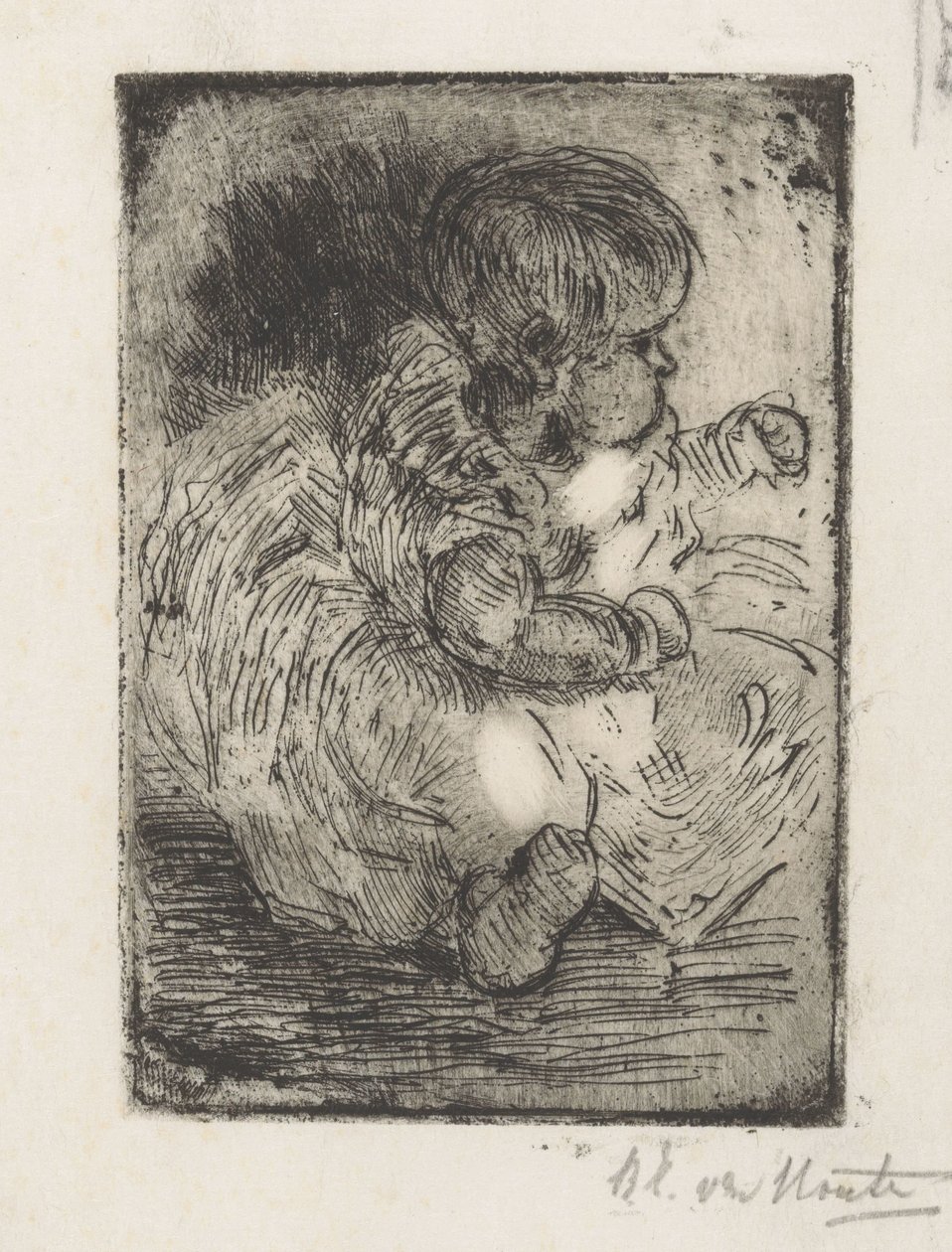 Portrait de H.W. Mouton bébé - Barbara Elisabeth van Houten (signed by artist)
